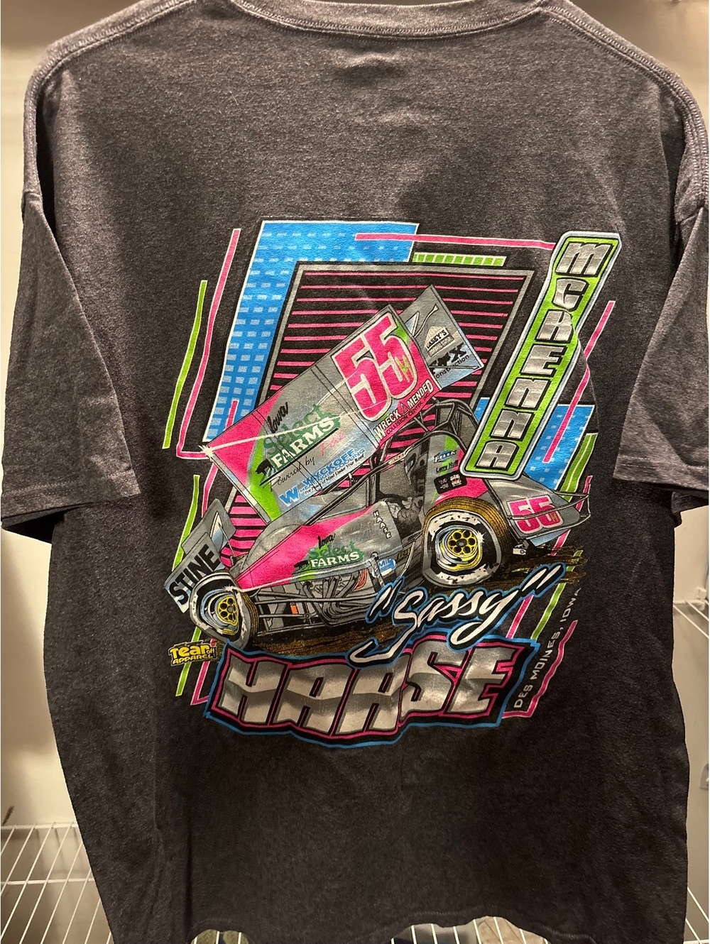 Port & Company Adult XL Gray Graphic Racing T-Shirt